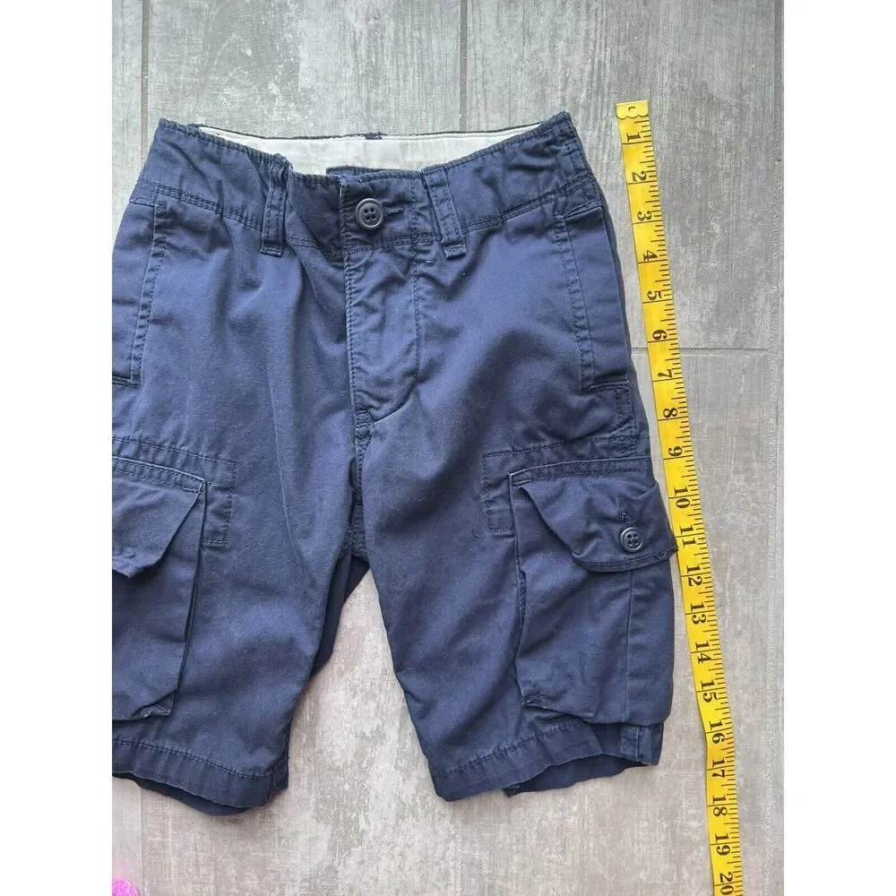 Gap Kids Toddler Boy Cargo Shorts Navy Blue Cotton Summer 7 Slim Casual Everyday